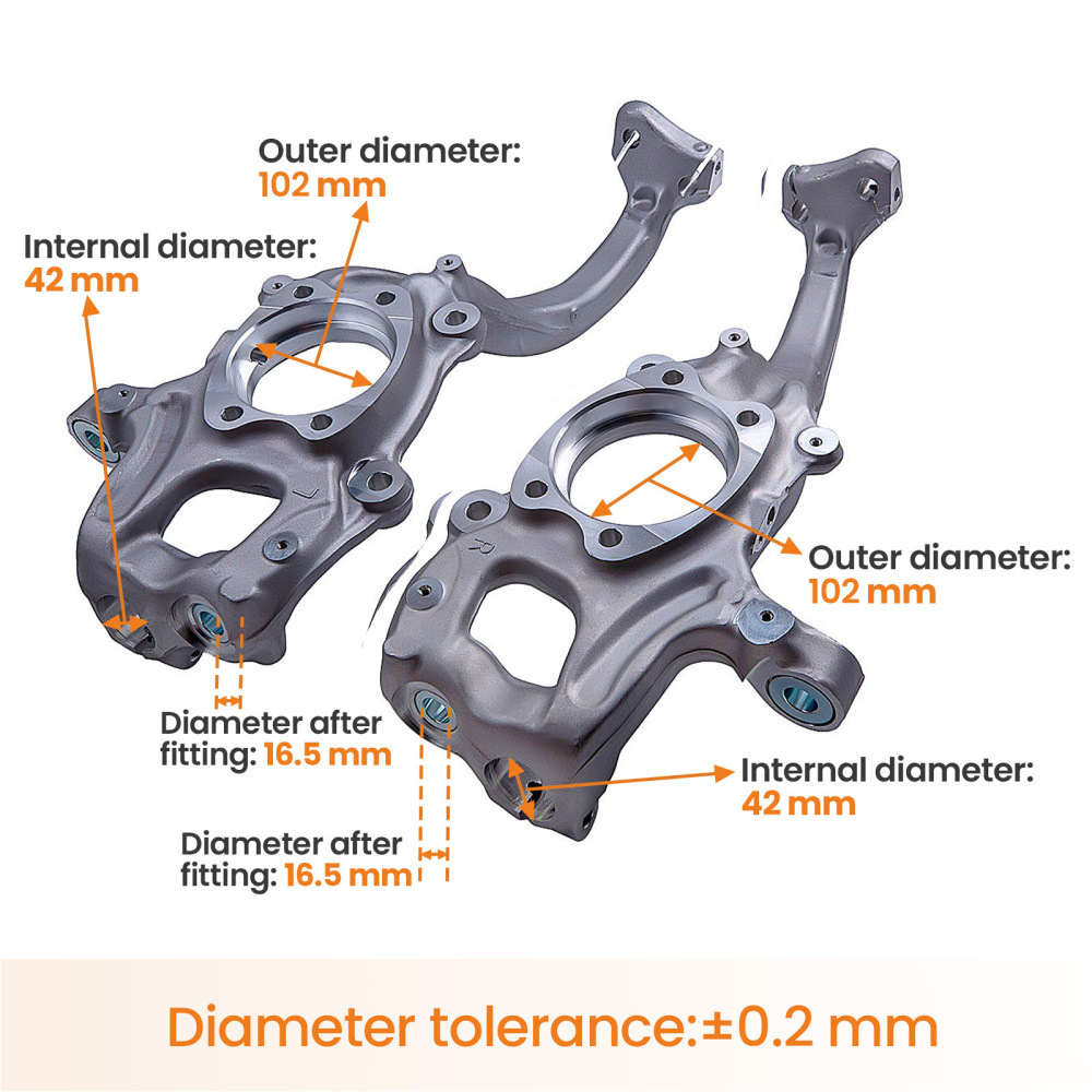 2x Front Left + Right Steering Knuckle Hub Bearing Carrier Arm Compatible For Audi A4 8k
